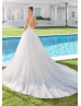 Beaded Halter Neck Ivory Lace Wedding Dress With Detachable Tulle Skirt
